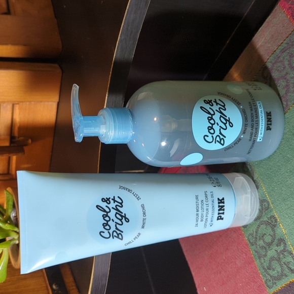 VS Pink Cool & Bright Body Wash Lotion Pear Orchid Orange Lot of 2 NEW NWT Nice - Picture 9 of 11